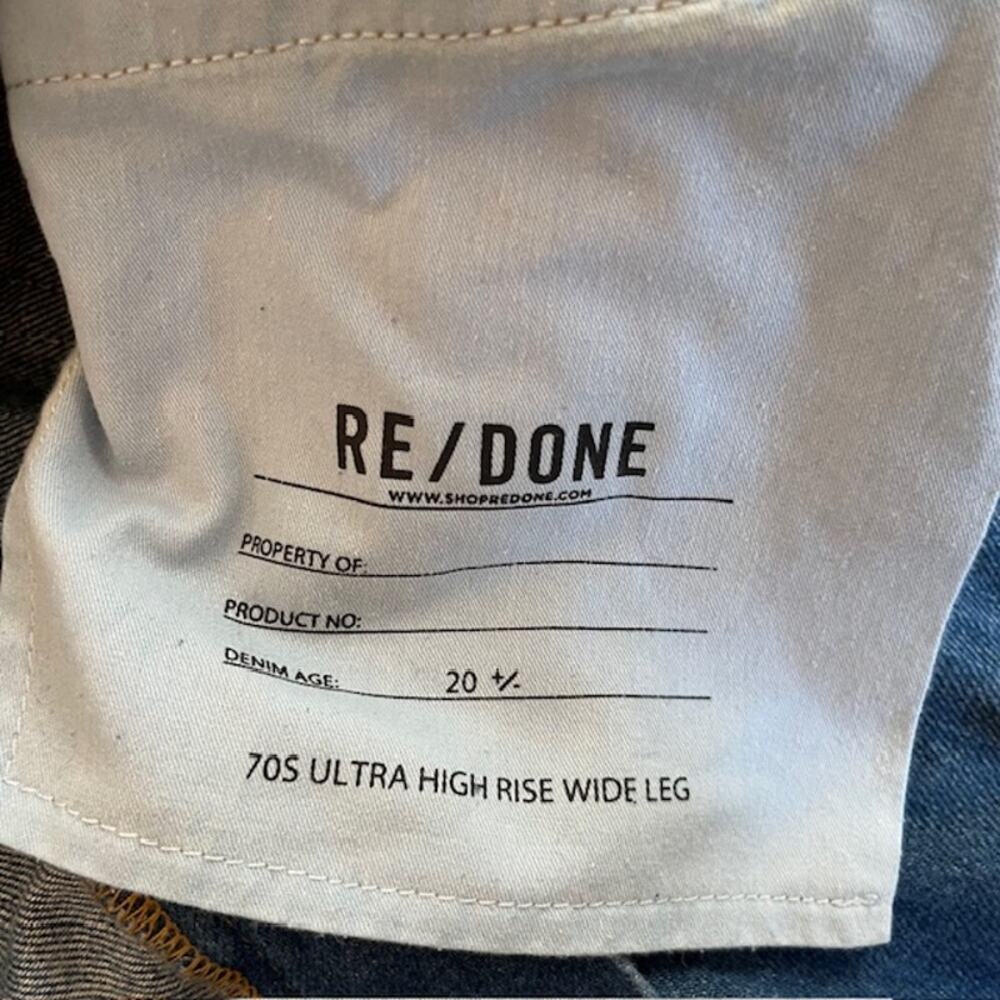 Re/done 70s ultra high rise wide leg jeans, size 27 - Picture 5 of 10